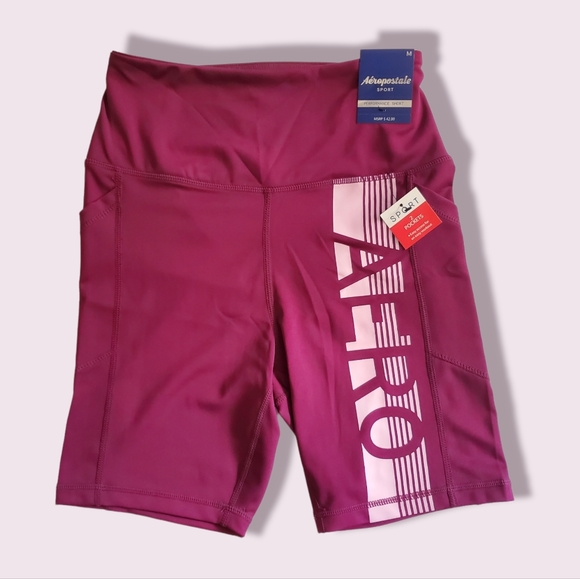 Aeropostale Pants - NWT AEROPOSTALE FUSCHIA PINK LOGO BIKER SHORTS